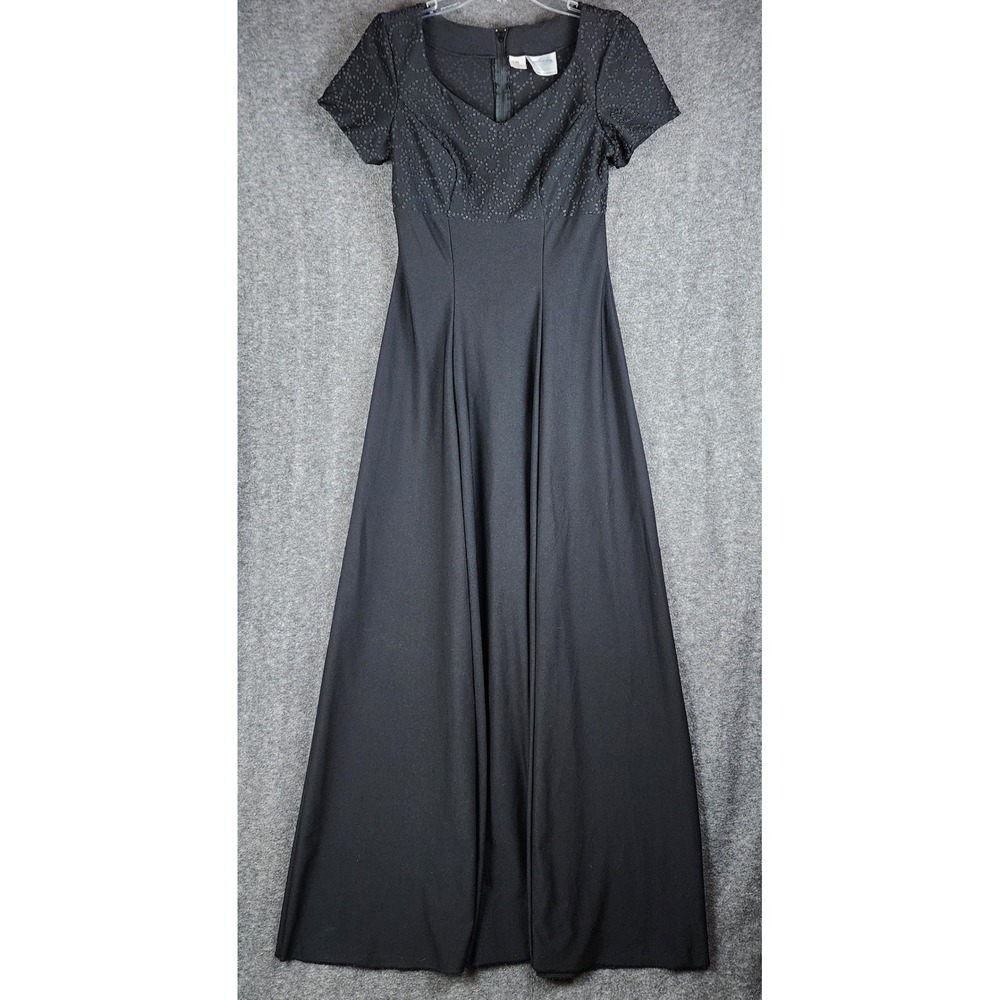Southeastern Performance Apparel Melisma Dress Womens 4 Tall Black Beaded Maxi